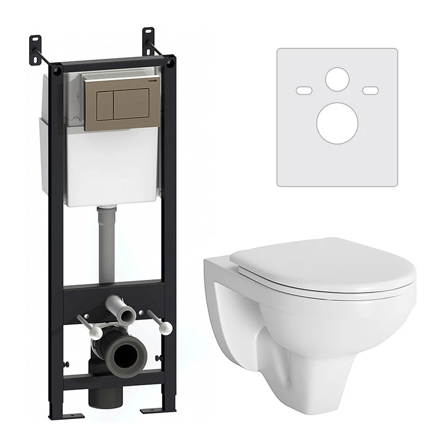 Инсталляция с подвесным унитазом Damixa Jupiter с сиденьем микролифт и клавишей DX77.IS10151.1738