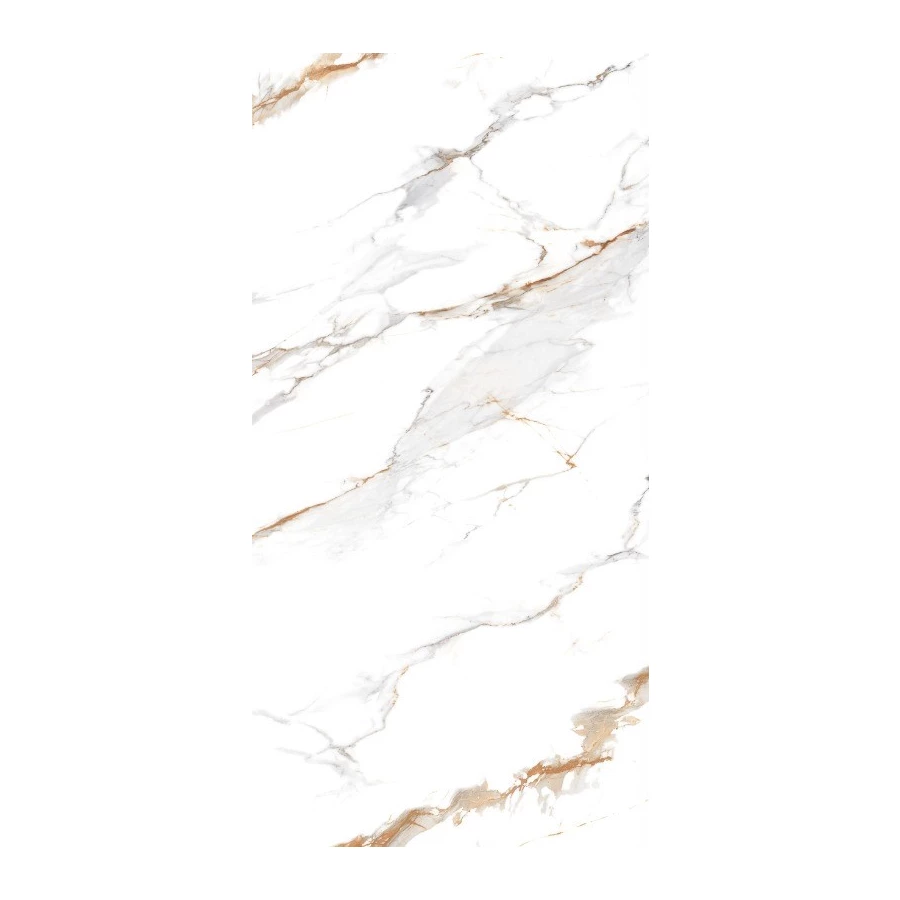 Керамогранит Realistik Delhi Polished Gold Carving глянцевый белый 120х60 см