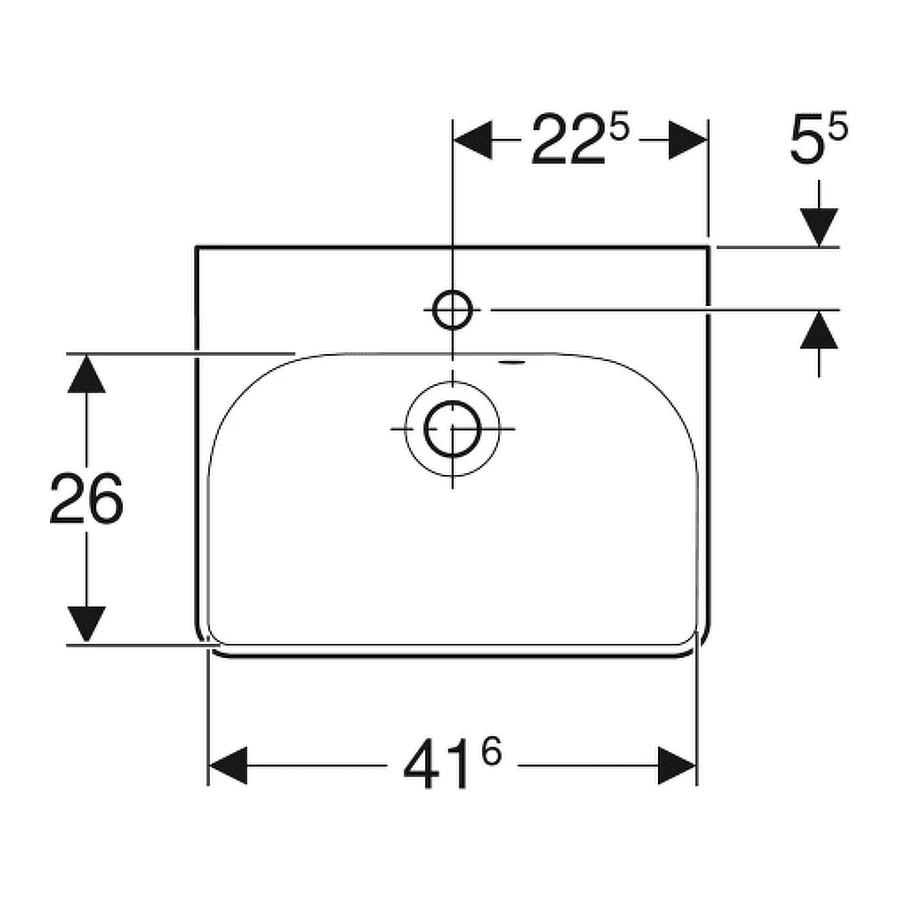 Раковина Geberit Smyle Square 500.222.01.1 45x36 см