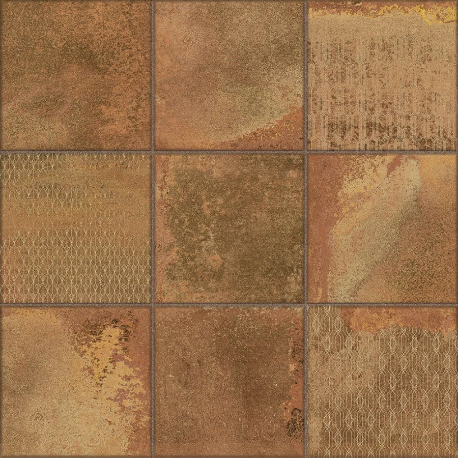 Керамогранит La Platera Cora Kube Cobre-D матовый коричневый 45х45 см