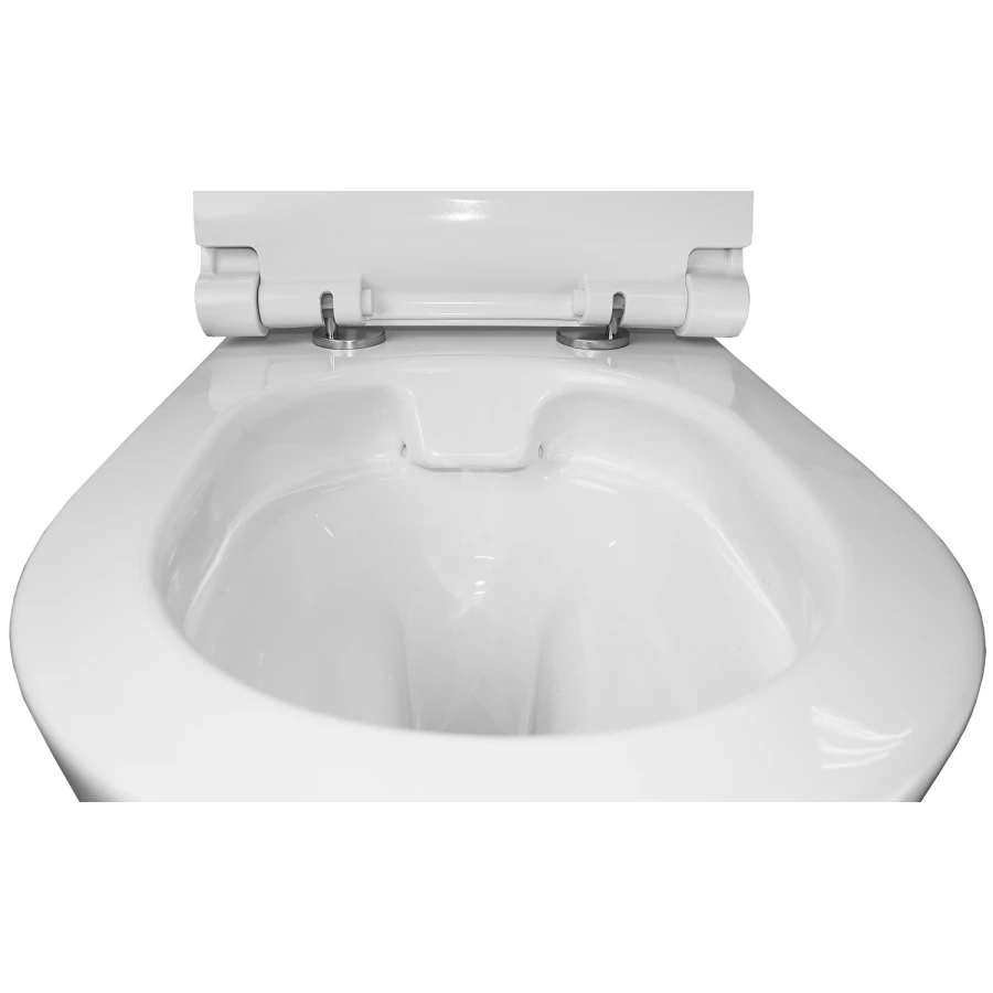 Унитаз подвесной Azario Geno безободковый с ультратонким сиденьем микролифт AZ2196D 49x36x36 см