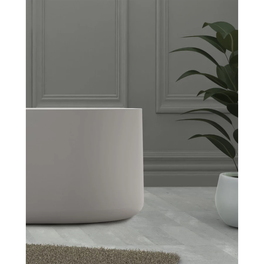 Ванна из искусственного камня Abber Stein белая матовая AS9607 170х75 см