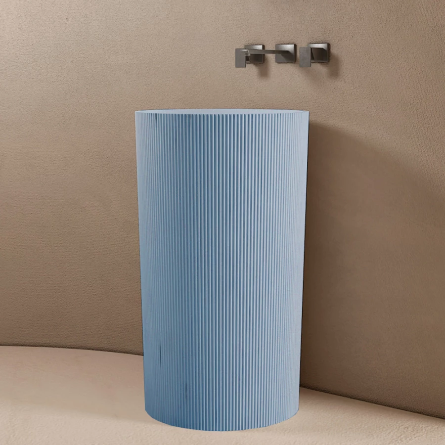 Раковина отдельностоящая Abber Stein голубая AS2501Blau