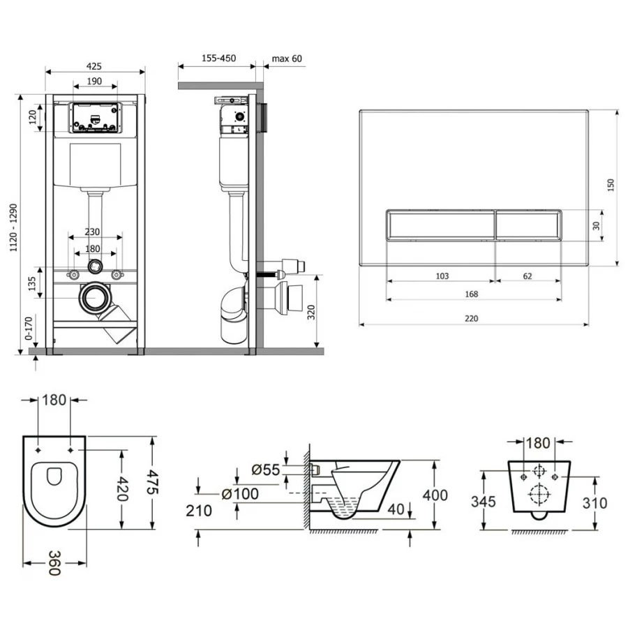 Унитаз Lavinia Boho Relfix Biore Compacto Rimless 77050180 (комплект 6 в 1)