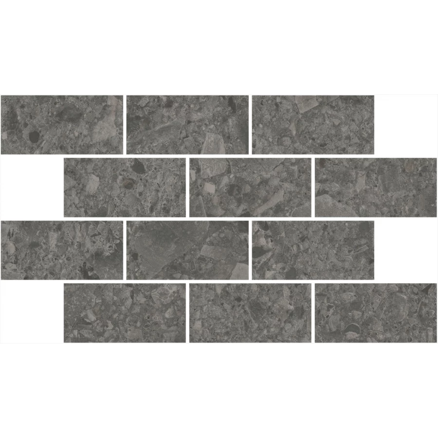 Декор Kerama Marazzi Чеппо ди Гре мозаичный обрезной матовый антрацит DD606220/MM 34,6x20 см