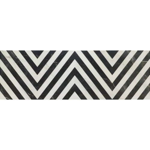 Плитка настенная Porcelanite Dos 1212 Rectificado Blanco Relieve глянцевая черно-белая 120х40 см