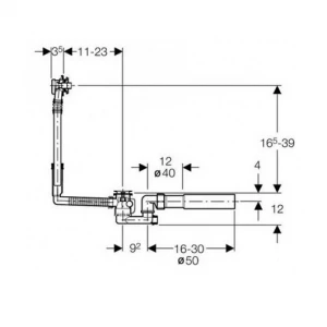 Слив-перелив для ванны Geberit 150.017.00.6