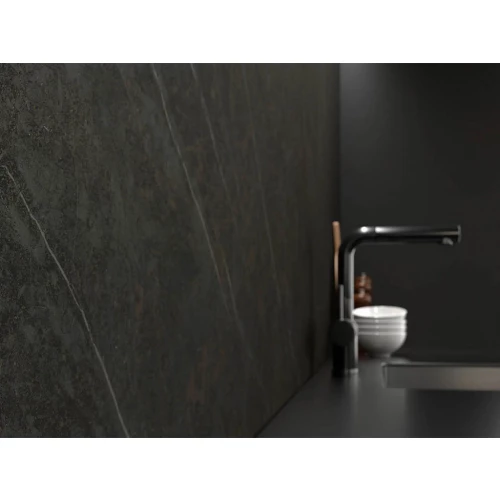 Керамогранит Ascale Allure Bookmatch Black B Velvet черный 320х160 см