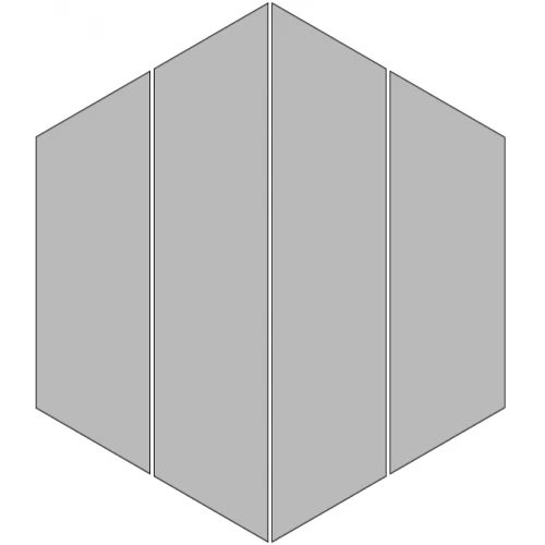 Мозаика ТехноАрт керамогранит Эксагон Ригата Р2 многоцветная 30х26 см