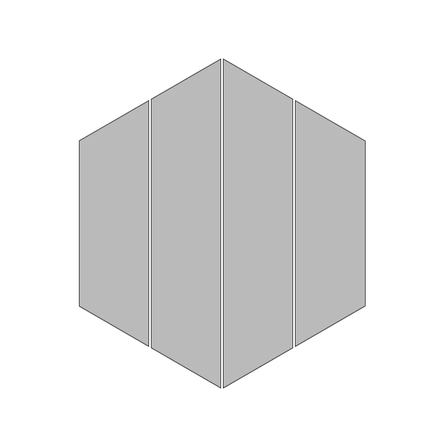 Мозаика ТехноАрт керамогранит Эксагон Ригата Р2 многоцветная 30х26 см