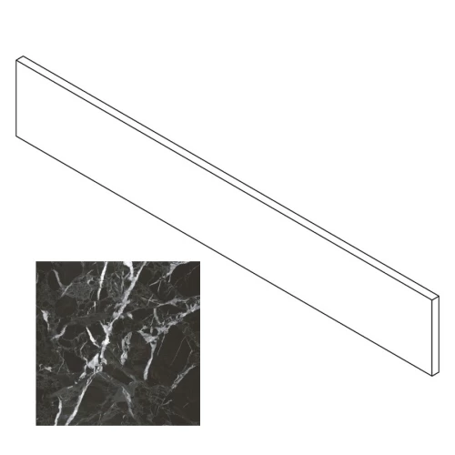 Плинтус Gresse Simbel мрамор черно-серый матовый GRS05-02 60х9,5 см