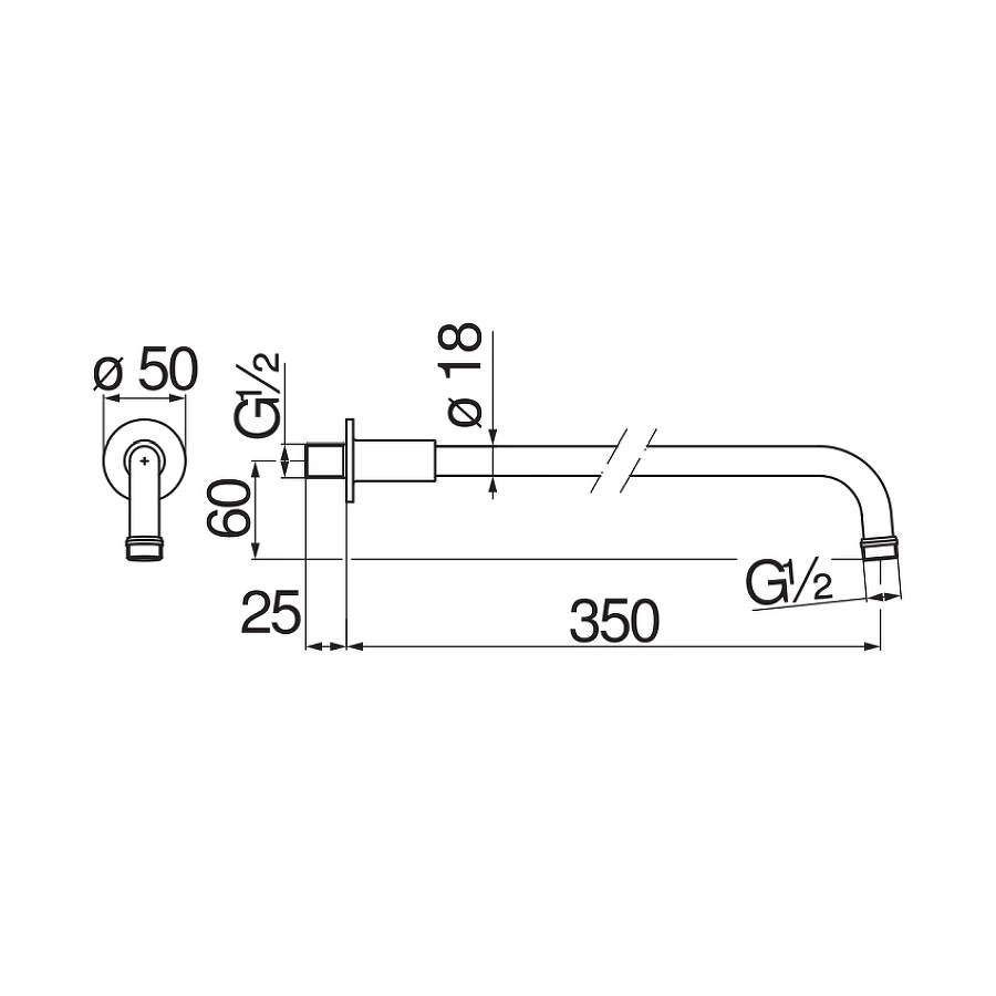 Держатель верхнего душа Nobili Chrome хром AD138/40CR 140 см