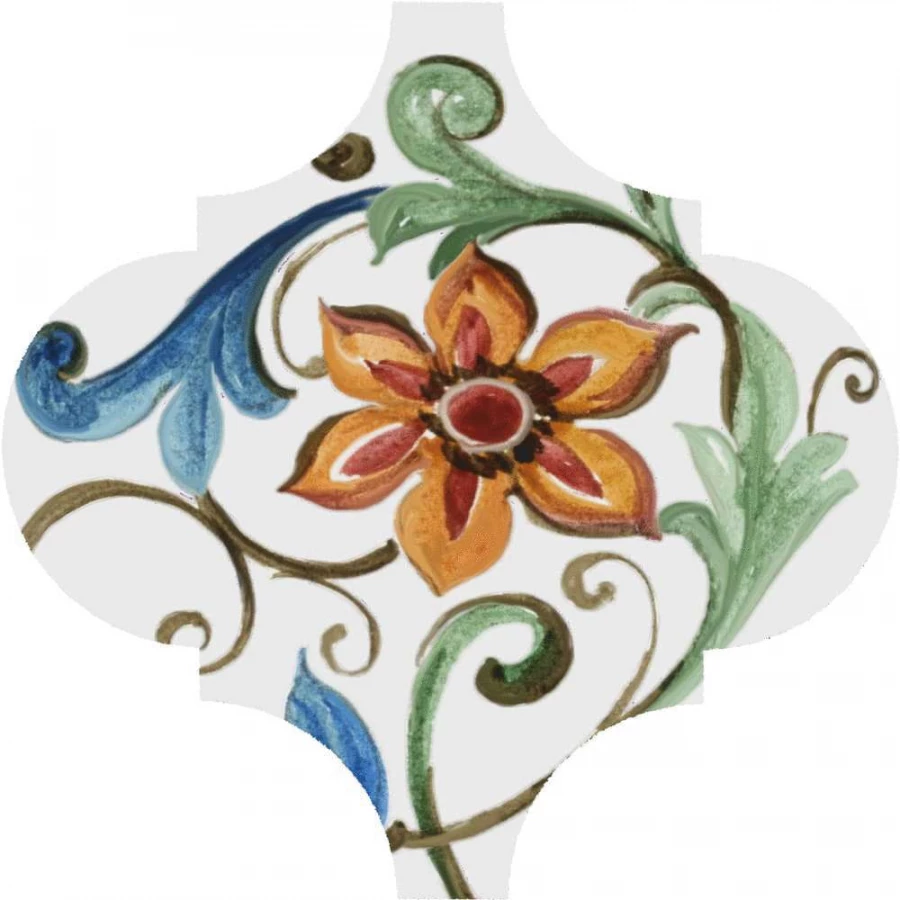 Плитка настенная Kerama Marazzi Арабески Тоскана 2 Декор глянцевый белый VT/A578/65000 6,5x6,5 см