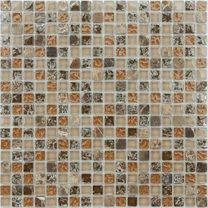 Мозаика из стекла и натурального камня Caramelle Mosaic Klondike желто-коричневый 30,5x30,5 см