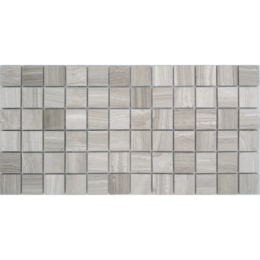 Мозаика из натурального камня LeeDo Ceramica Travertino Silver POL серый 30,5x30,5 см