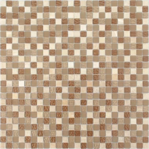 Мозаика из стекла и натурального камня Caramelle Mosaic Amber коричневый 29,8x29,8 см