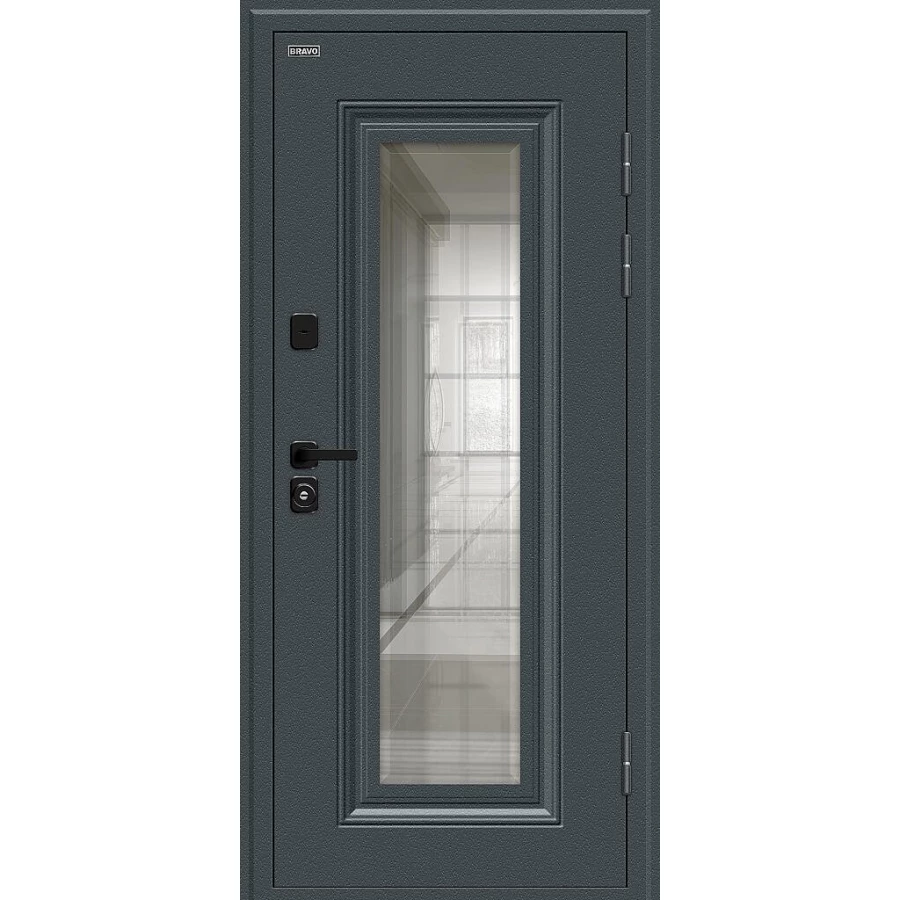 Входная дверь Bravo Шелл СД/SBlack 205x86 Старк антрацит/White Sand левое открывание