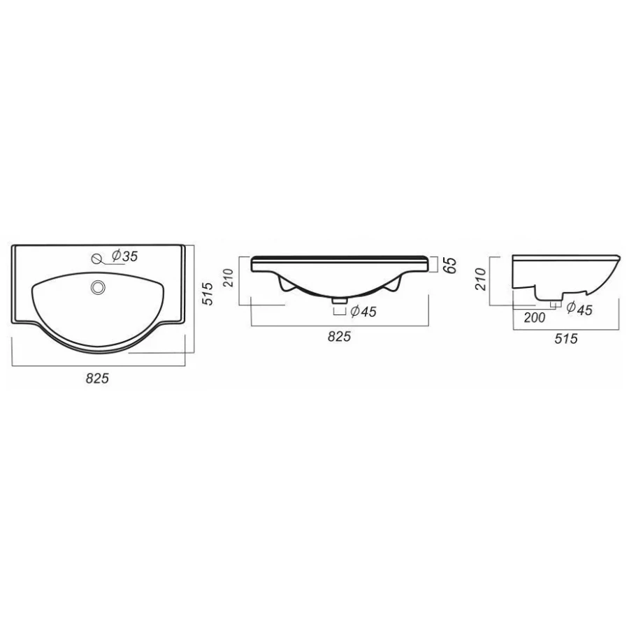 Умывальник Sanita Luxe Classic 80 CLS80SLWB01 82x52 см