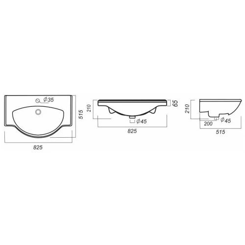 Умывальник Sanita Luxe Classic 80 CLS80SLWB01 82x52 см