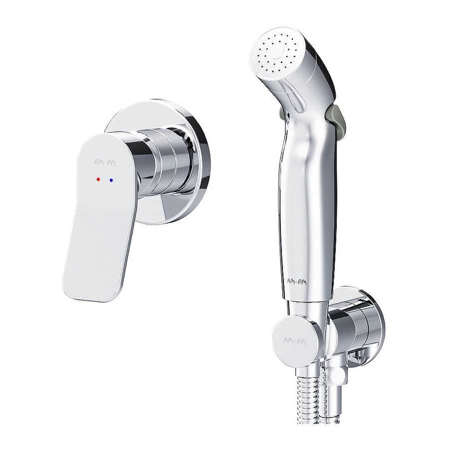 Смеситель Am Pm X-Joy монтируемый в стену с гигиеническим душем F40H85A00
