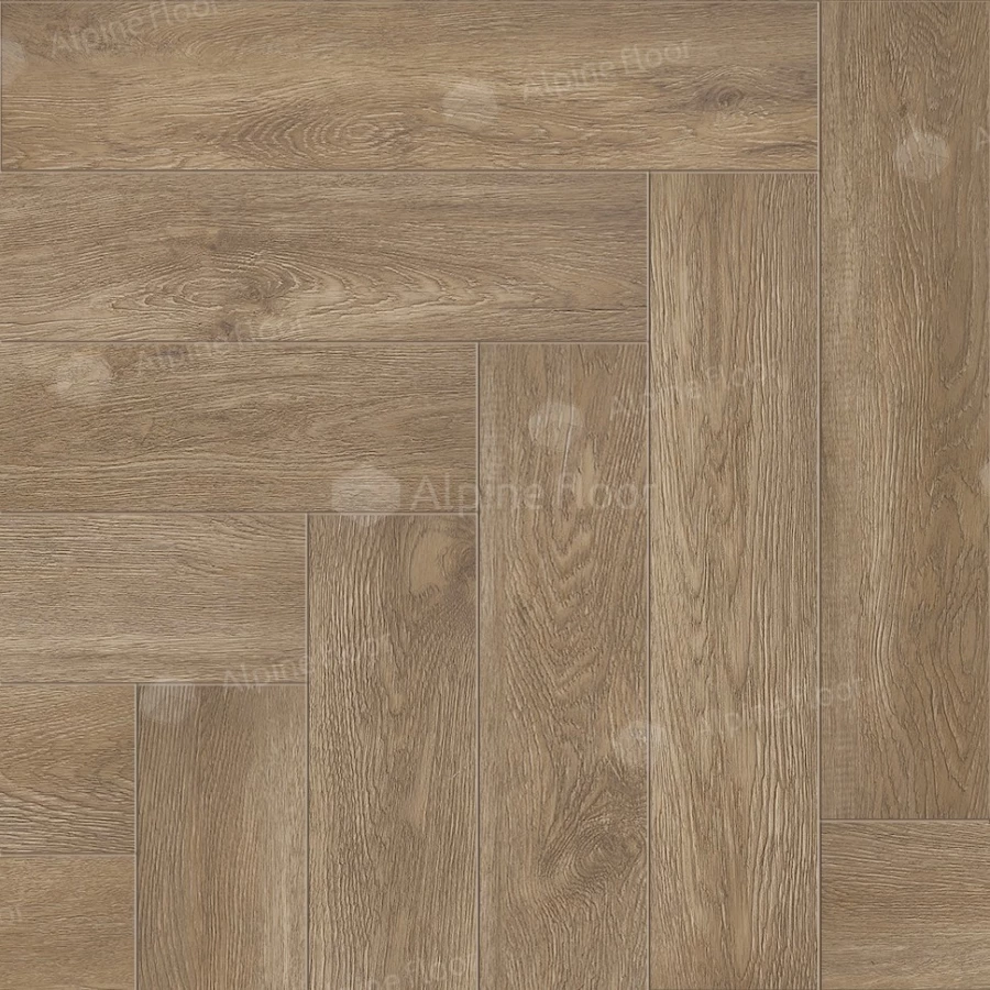Каменный SPC ламинат Alpine Floor Parquet Light синхронное тиснение Макадамия ЕСО 13-10 43 класс 4 мм 1.95 кв.м 60х12.5 см
