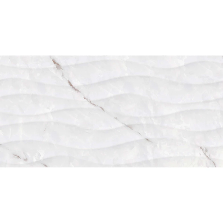 Плитка настенная Тянь Шань Титания рельеф глянцевая светло-серая 1,8 м2 60x30 см