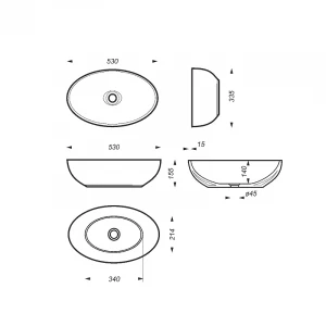 Раковина накладная Sanita Luxe Ringo RNGSLWB01