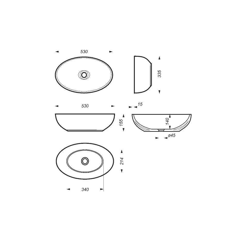 Раковина накладная Sanita Luxe Ringo RNGSLWB01