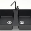 Кухонная мойка Azario Elmas двойная искусственный мрамор цвет черный CS00078333 78х50х19 см