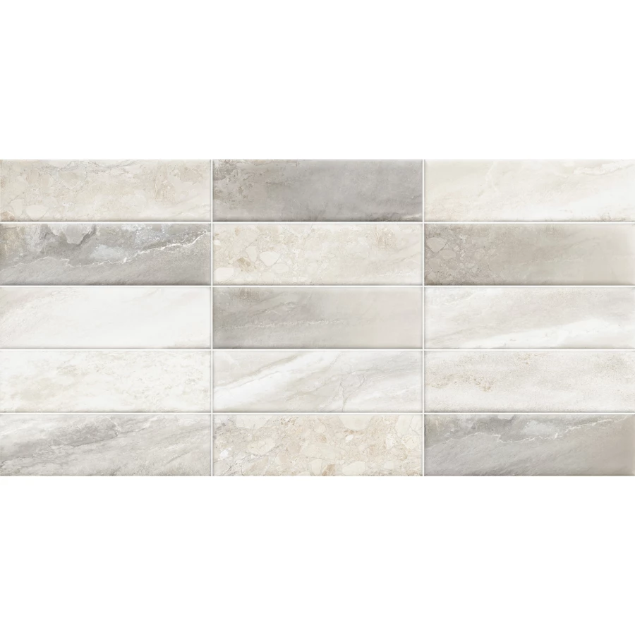 Плитка настенная ALMA Ceramica Adriatic рельефная матовая серая TWA3060ADT17 60х30 см