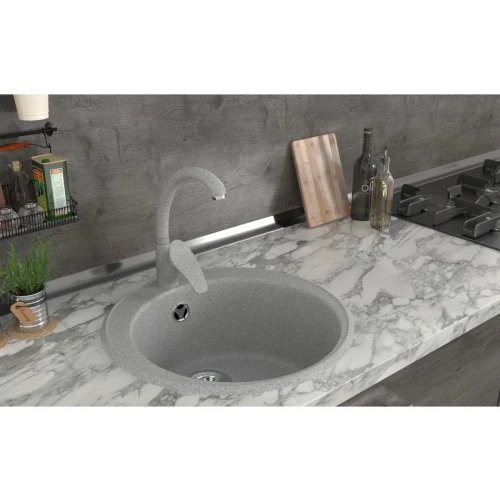 Мойкa MixLine ML-GMS01 стандарт круглая светло-серый 551084 475мм