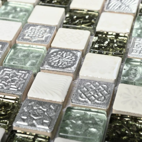 Мозаика Bonaparte Керамическая мозаика Bali 23х23 глянцевая серебряная 30х30 см