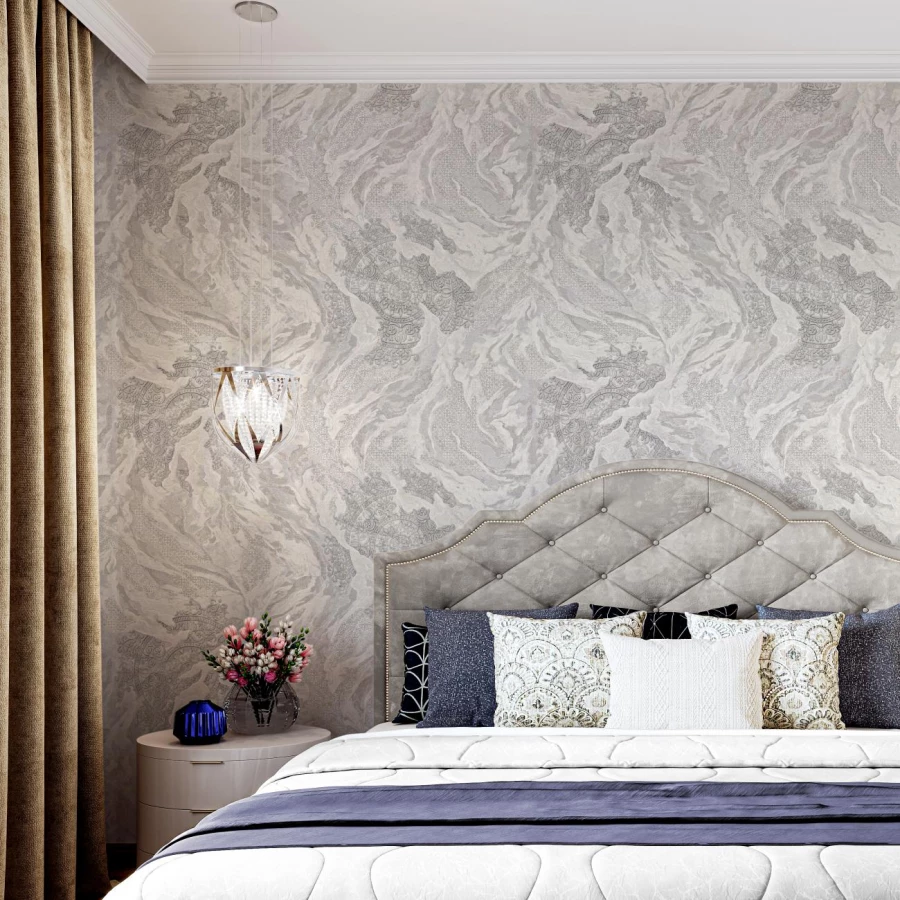 Обои флизелиновые Palitra Home Protect-Plus-Marrakesh серые HC72427-28 1,06х10,05 м