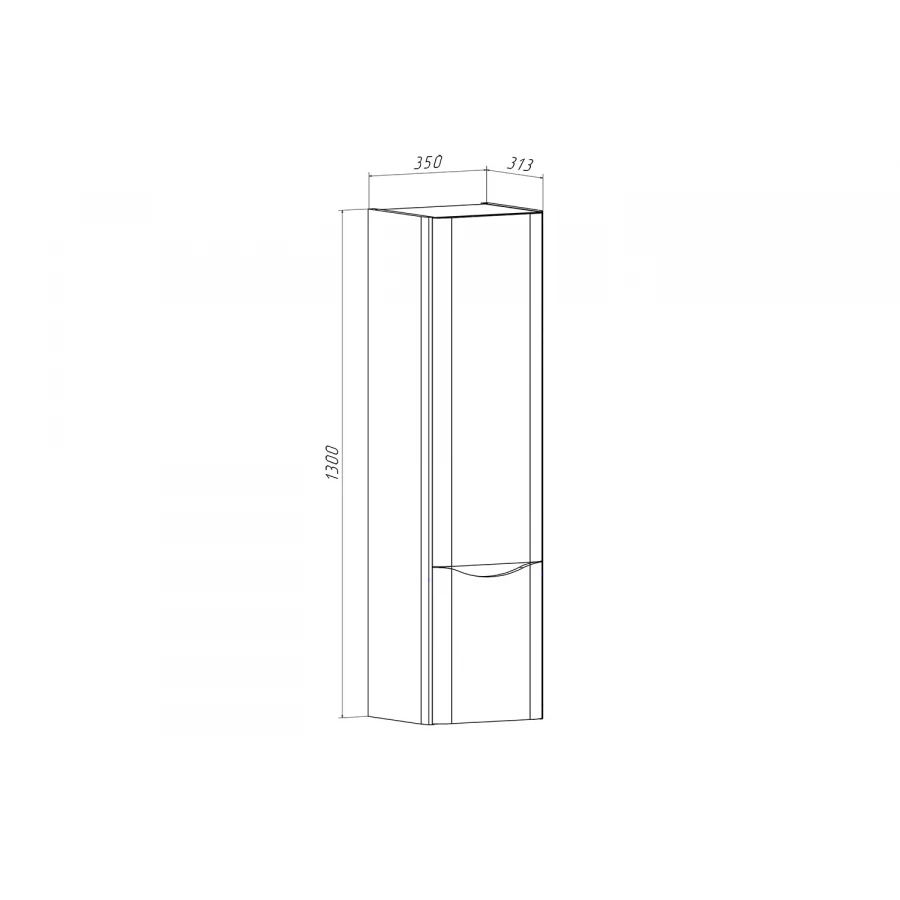 Шкаф-колонна Runo Тоскана темное дерево 00-00001420 35x131 см
