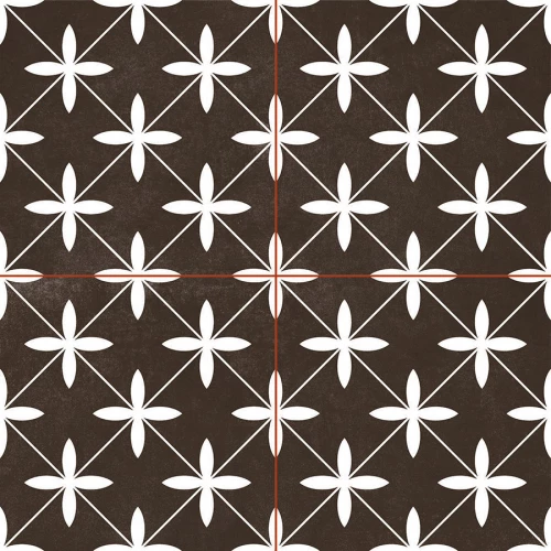 Плитка керамическая Nice Ker Шик Пооле Блаcк / Chic Poole Black полуматовая темно-серая NKR_CH_PO_BLA_DP 45,2х45,2 см