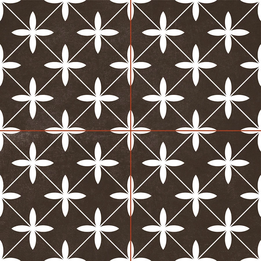 Плитка керамическая Nice Ker Шик Пооле Блаcк / Chic Poole Black полуматовая темно-серая NKR_CH_PO_BLA_DP 45,2х45,2 см