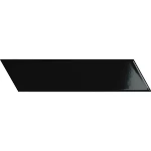 Плитка настенная Cevica Chevron Right Black глазурованный глянцевый 26х6,4 см
