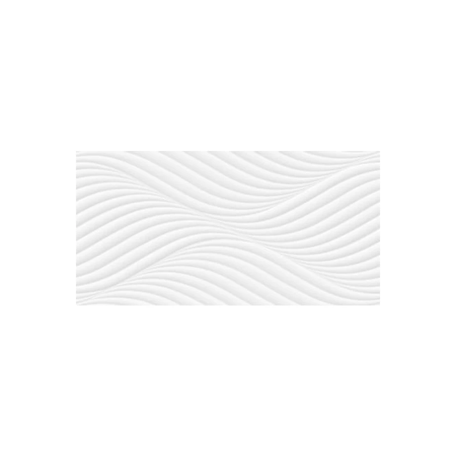 Плитка настенная Тянь Шань Ликаон Рельеф 2 волна глянцевая белая TP3600AY2 60х30 см