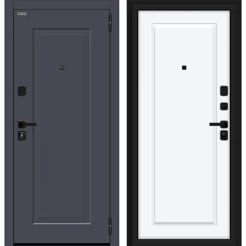 Входная дверь Bravo Айкон/SBlack 205x96 Graphite Shell/White Silk левое открывание