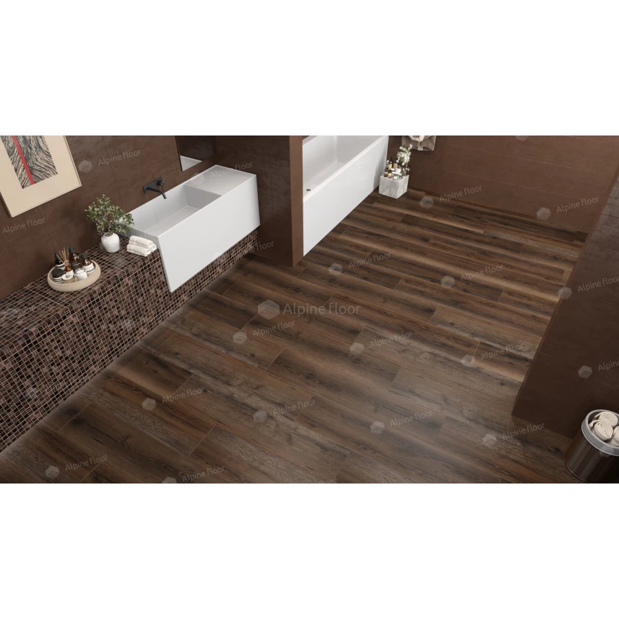 Ламинат Alpine Floor by Classen Aqua Life XL синхронное тиснение Дуб Пауэлл LF104-04 33 класс 8 мм 2.15 кв.м 128.5х28 см