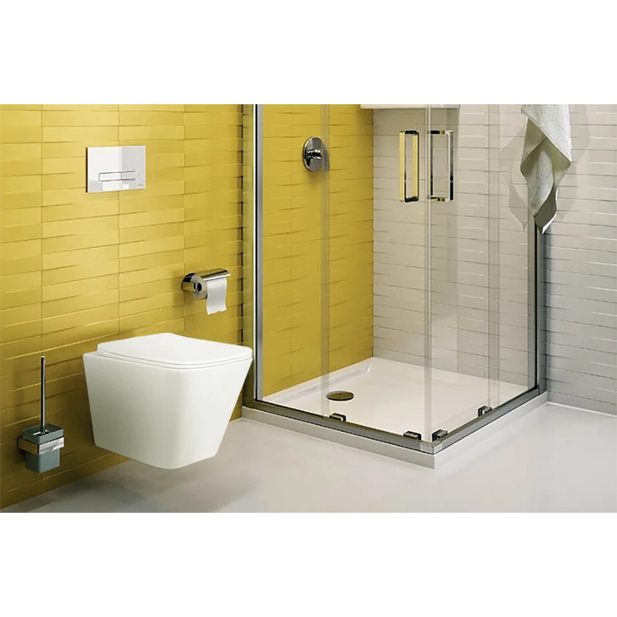 Унитаз подвесной Azario Hugo безободковый с быстросъемным сиденьем микролифт AZ-3103 35х48х36.3 см