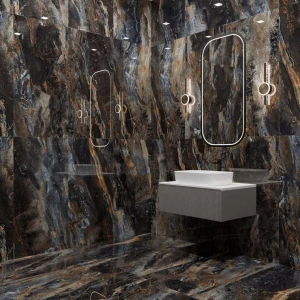 Керамогранит Neodom Luxury Lawa Nero Polished глянцевый черный N20331 120х60 см