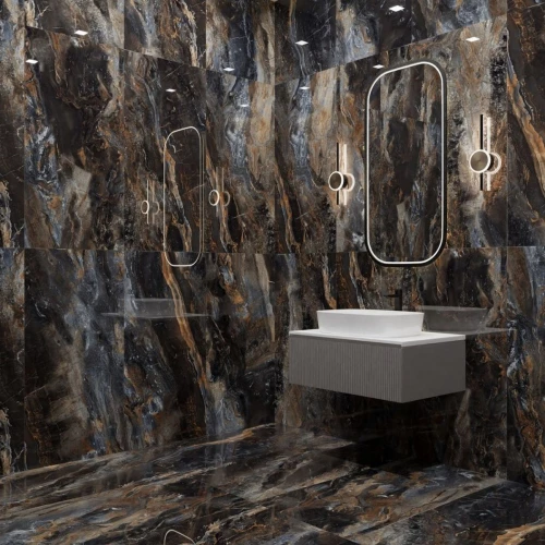 Керамогранит Neodom Luxury Lawa Nero Polished глянцевый черный N20331 120х60 см