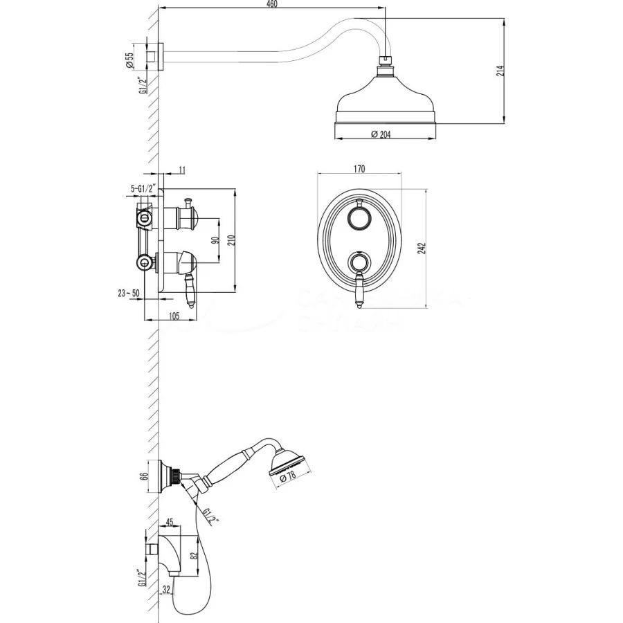 Душевая система Lemark Villa LM4829B