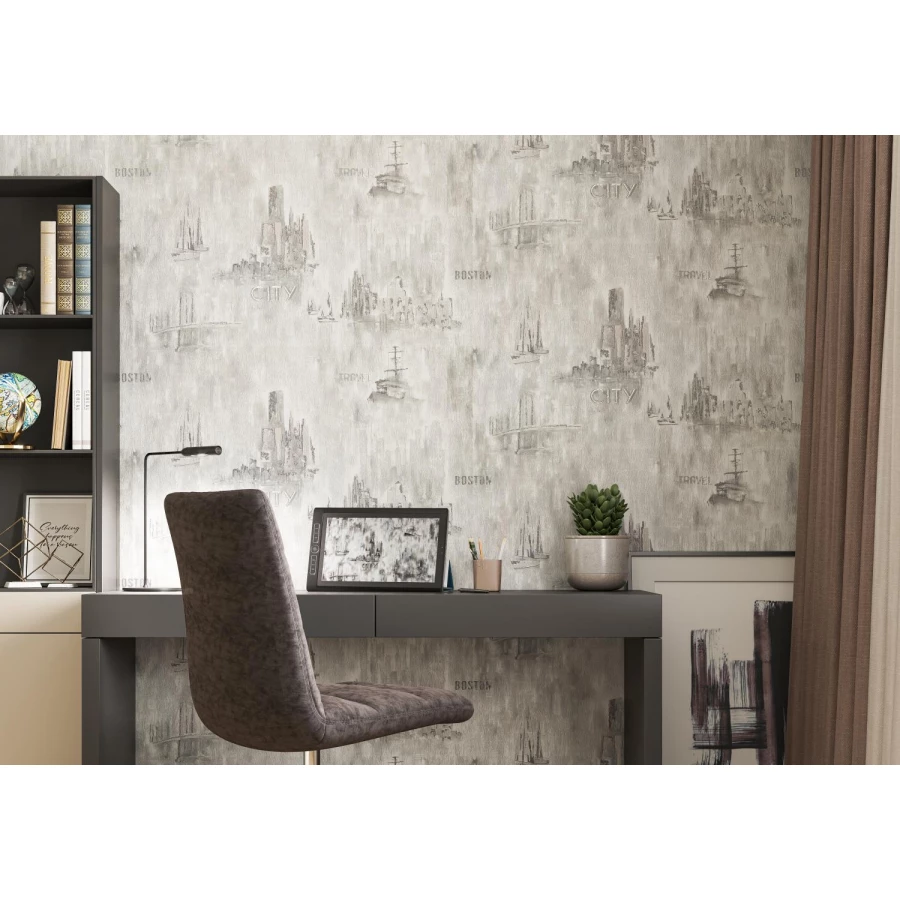 Обои флизелиновые Palitra Home HomeColor Haven серые HC71846-14 1,06х10,05 м