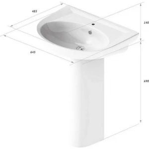 Умывальник Sanita Luxe Classic CLCSLWB01 65x48 см