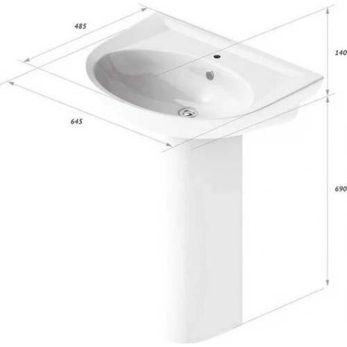Умывальник Sanita Luxe Classic CLCSLWB01 65x48 см