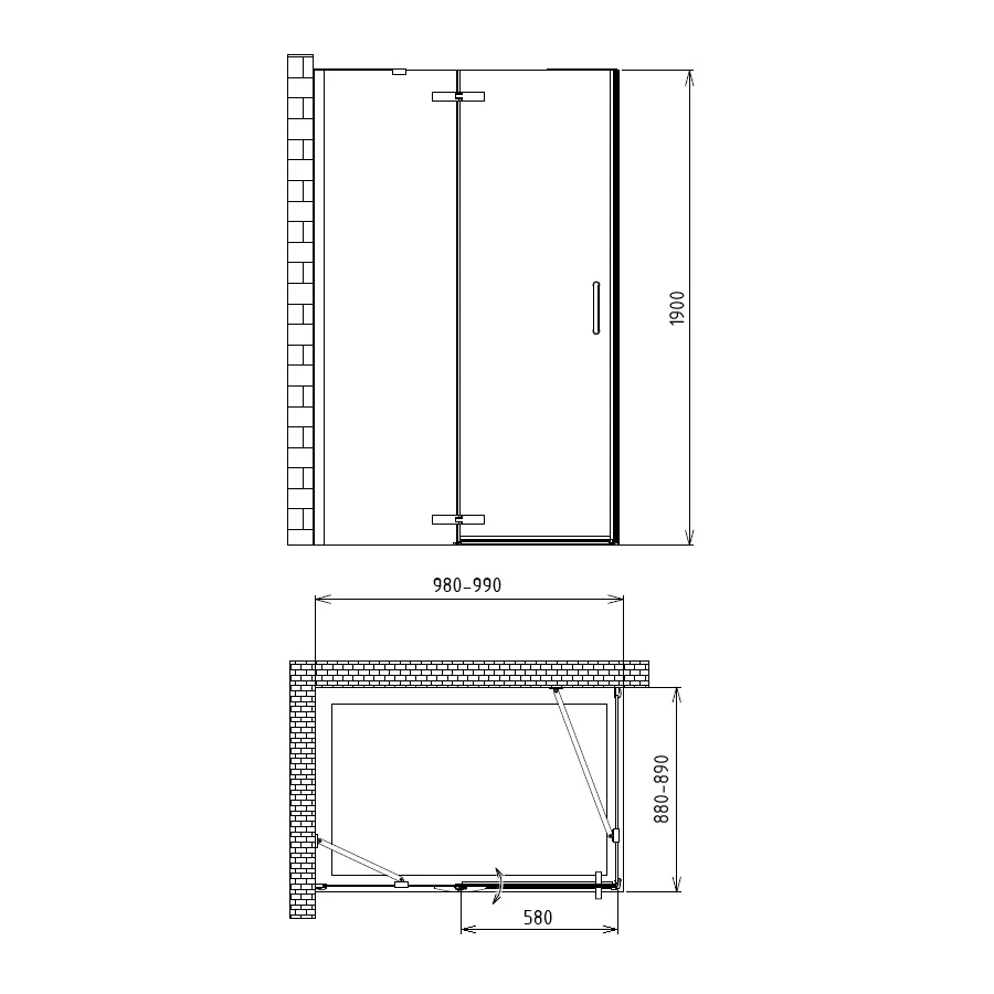 Душевой уголок Gemy Fall Tea S29121 100x90x190 см