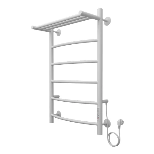 Полотенцесушитель электрический Azario Verona 5 секций с полкой тен справа белый AZ04858PW 50x80 см