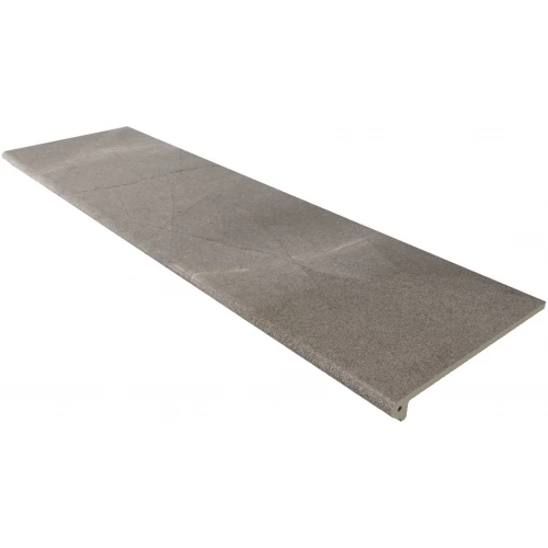 Клинкерная плитка Gres de Aragon Marble Ступень Peld Red 120 Pulpis Liso матовая серая 970654 120х33 см